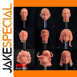 Unpainted 1/6-1/18 Anime Head Sculpt for DIY Fans