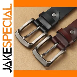 Elegant men's alloy buckle leather belt