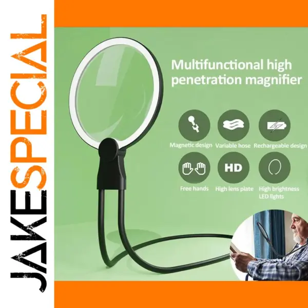 3X LED Neck Wear Magnifier with Rechargeable Light