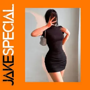 Tight High Collar Slim Mini Dress for Women