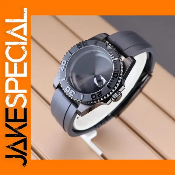 40mm Watch Case with Rubber Strap for Seiko
