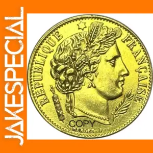 1850 France 20 Francs Gold Replica Coin