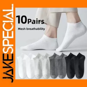 10 Pairs Men's Breathable Summer Short Socks