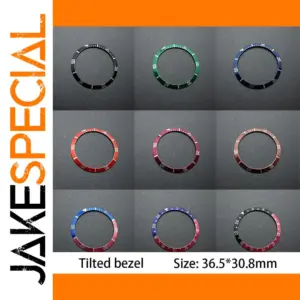 Sloping Aluminum Watch Bezel Insert 36.5mm Replacement