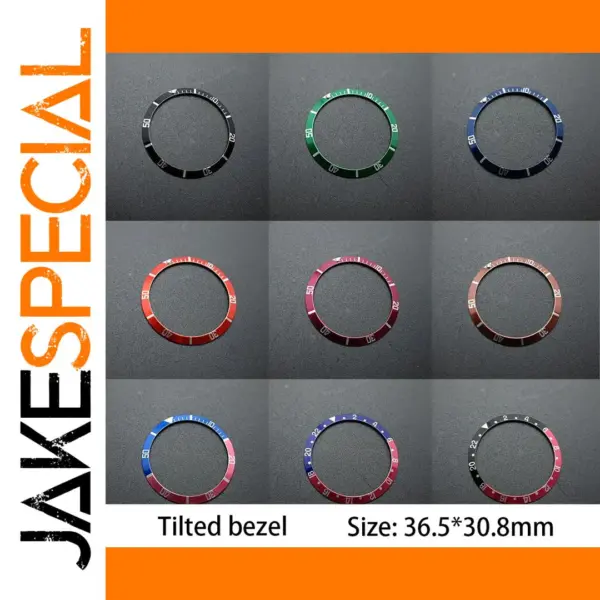 Sloping Aluminum Watch Bezel Insert 36.5mm Replacement