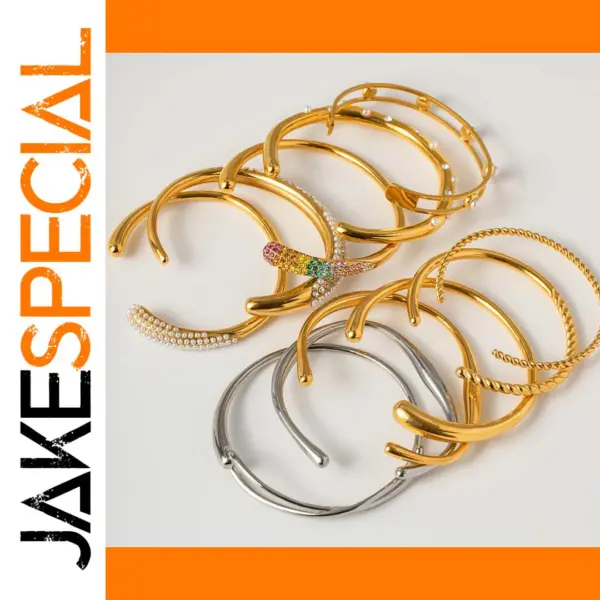 Trendy Stainless Steel Geometric Bangle Bracelet