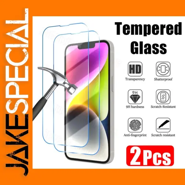 2PCS Tempered Glass Protectors for iPhone Models