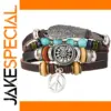 Vintage Wing Leather Charm Bracelet for All