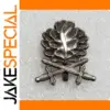 Antique Silver Oak Leaf Brooch with Swords