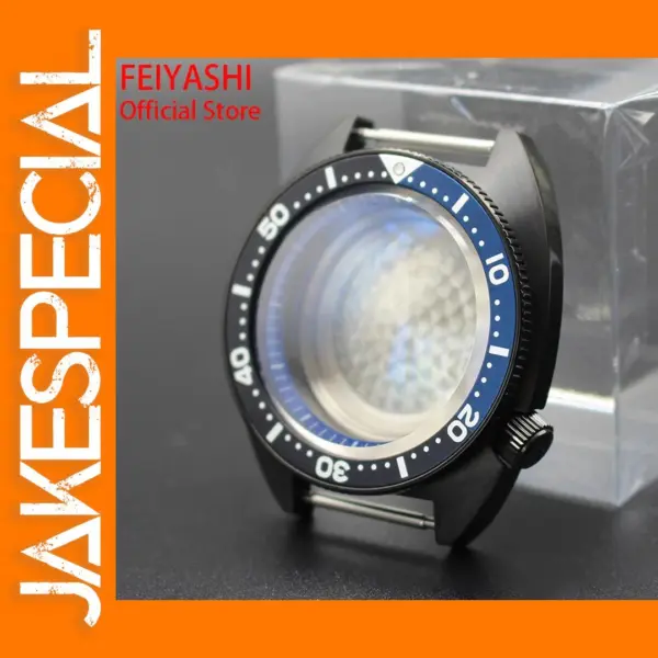 Black 41mm Men's Diving Watch Case for Seiko