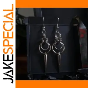 Gothic Chainmail Spike Drop Earrings for Women