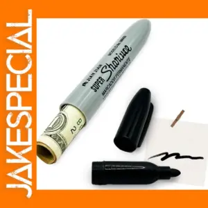 Discreet Black Marker Pen with Hidden Storage