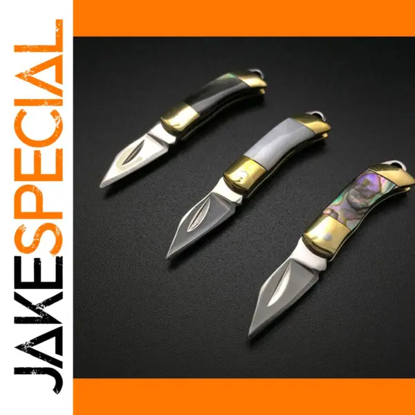 Mini Brass Folding Knife for Keychain EDC