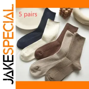 5 Pairs Women's Cozy Casual Cotton Socks