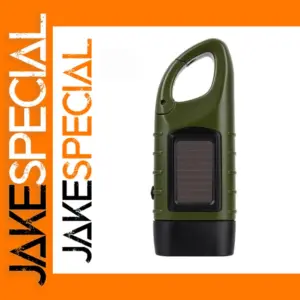 Green Portable Solar LED Flashlight for Outdoors