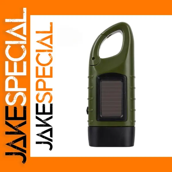 Green Portable Solar LED Flashlight for Outdoors