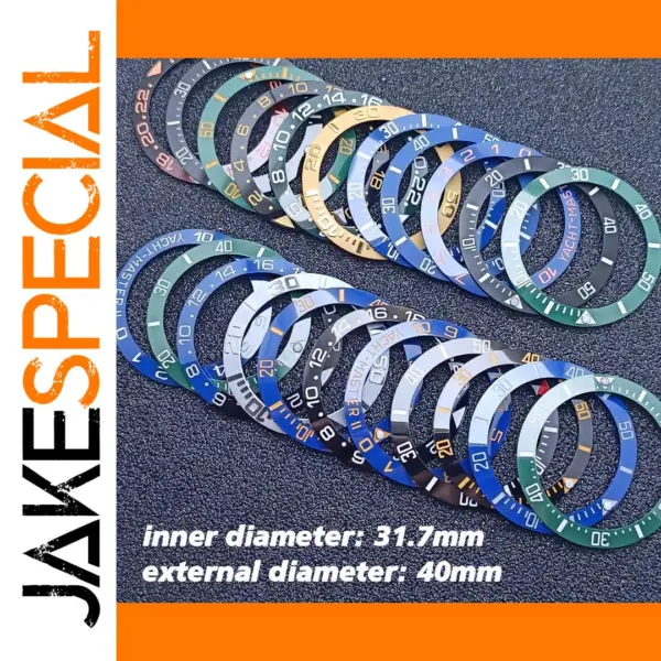 40mm Blue-Green Ceramic Aluminum Bezel Insert for Dive Watch