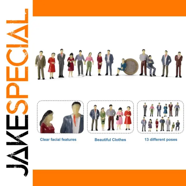 50pcs O Scale Painted People Model Figures