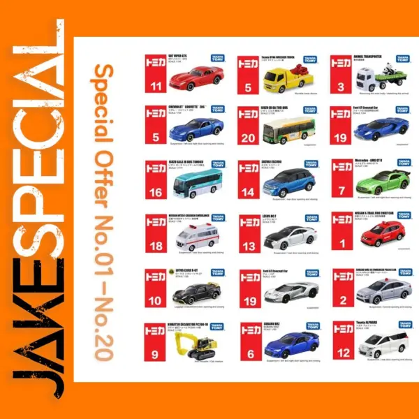 Takara Tomy 1:64 Diecast Model Cars Set