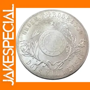 1896 Brazil 2000 Reis Silver Replica Coin