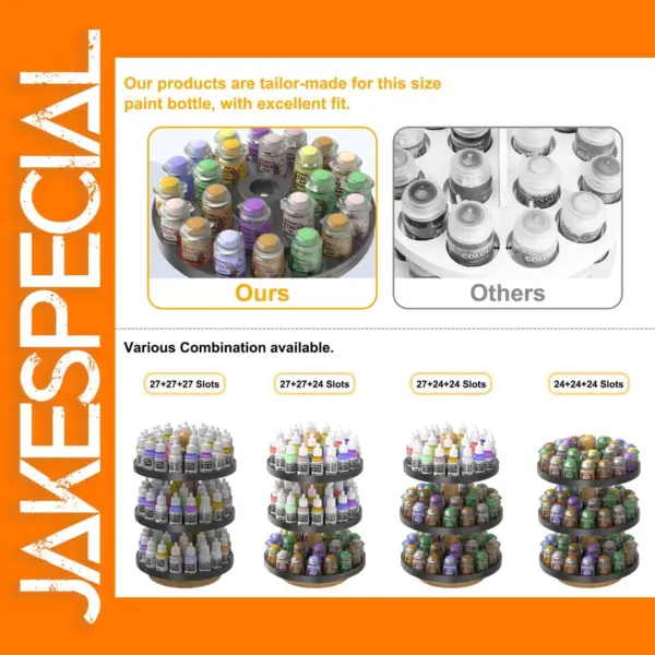 Rotatable Paint Bottle Organizer Rack