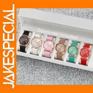 6PCS Women's Casual Roman Quartz Wrist Watches