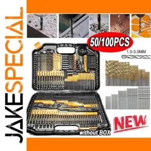 100Pcs HSS Titanium Coated Drill Bit Set