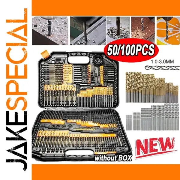 100Pcs HSS Titanium Coated Drill Bit Set