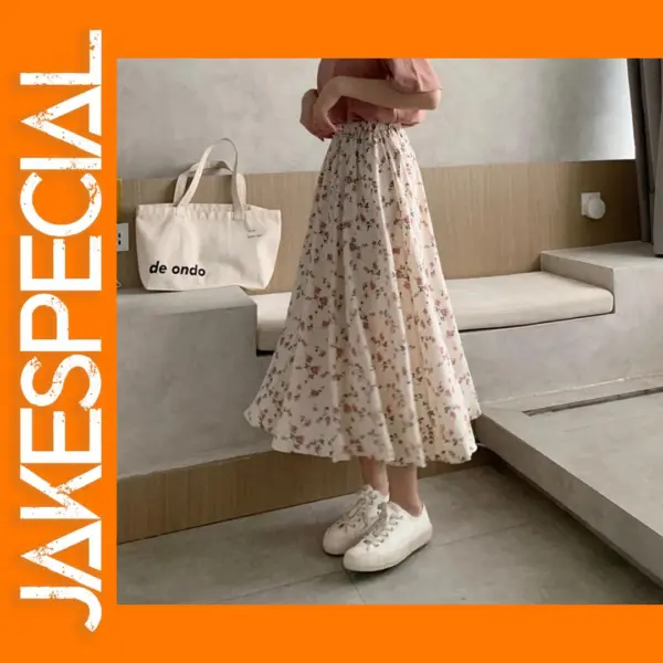 Floral A-line Midi Skirt for Women