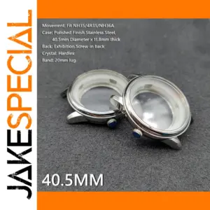 Polished Stainless Steel Watch Case 40.5mm