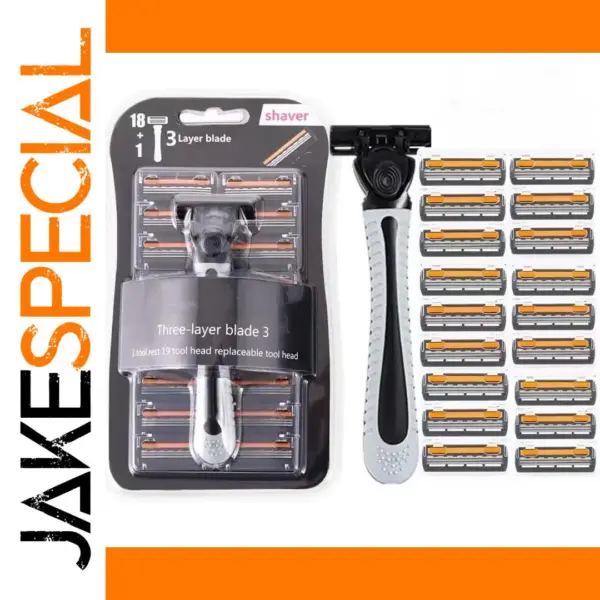 Three-Layer Reusable Razor with 18 Heads