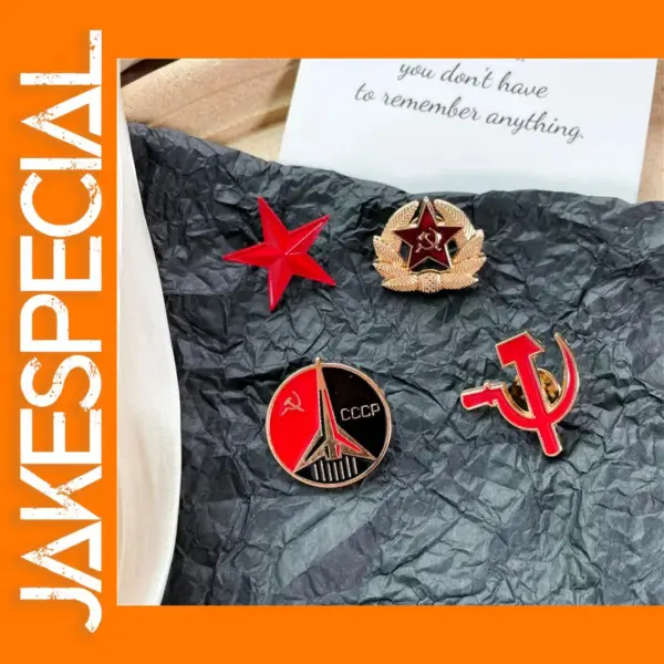 Soviet Style Enamel Star Brooch Pin