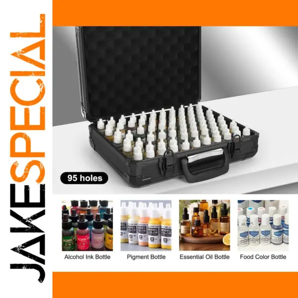 Paint Bottle Organizer Suitcase with 95 Holes