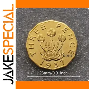 1937 UK Edward VIII 3 Pence Replica Coin