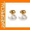 Delicate Pearl Stainless Steel Stud Earrings