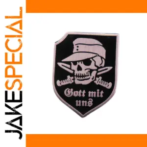 God with Us Skull Dagger Badge Brooch