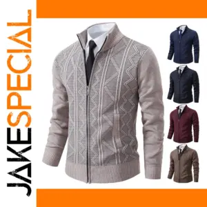 Men's Thick Fleece Cardigan with Pockets
