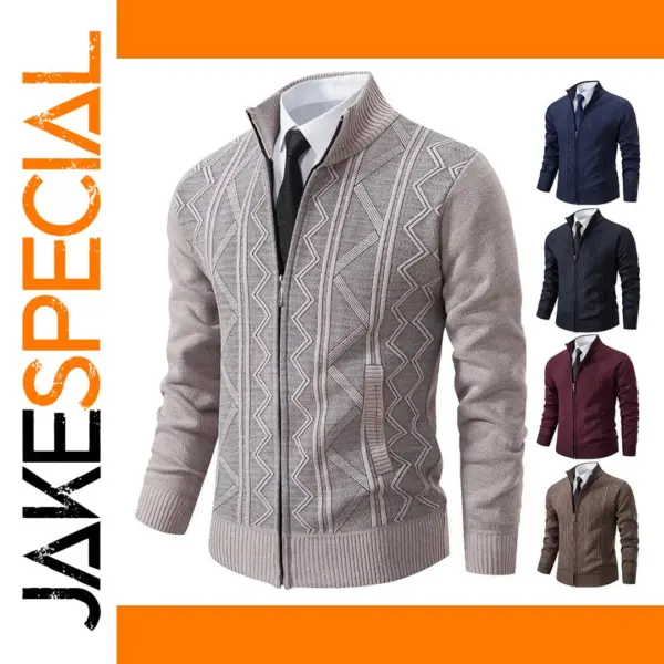 Men's Thick Fleece Cardigan with Pockets