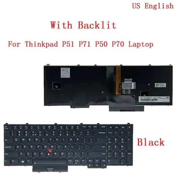 Backlit Keyboard for Lenovo Thinkpad P51 P71 P50 P70 - Image 14