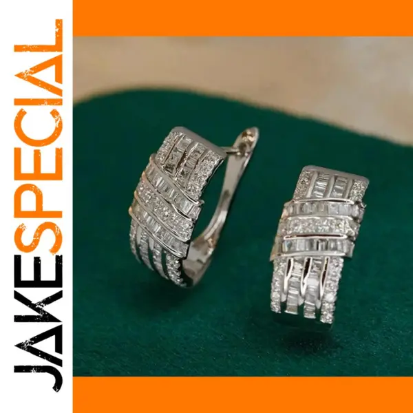Luxury Geometric Hoop Earrings with Zirconia