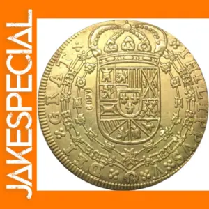 1712 Spain 8 Escudos Gold Plated Coin Copy