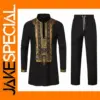 Men's Dashiki Suit Set for Spring or Autumn