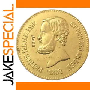 1852 Brazil 20000 Reis Gold Coin Replica