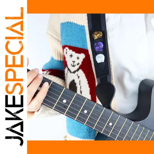 Adjustable Guitar Strap with Plectrum Storage