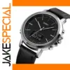 SKMEI Dual Time Waterproof Leather Watch