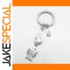 Trendy Silver Zinc Alloy Fisherman Keychain