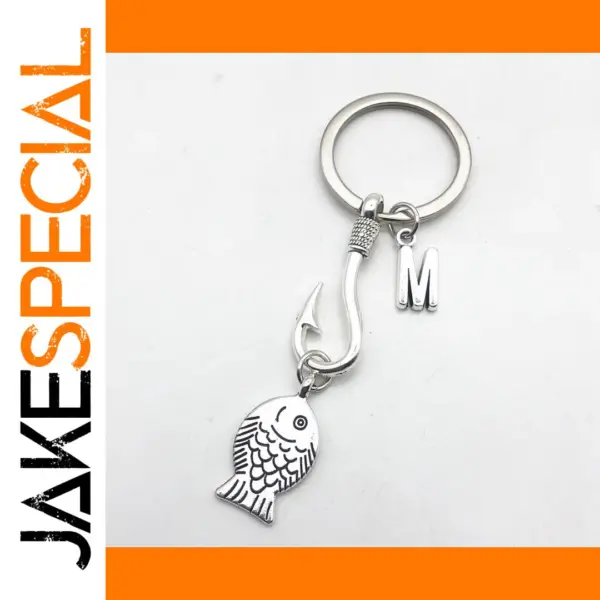 Trendy Silver Zinc Alloy Fisherman Keychain
