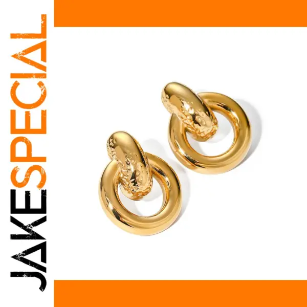 Gold Plated Stainless Steel Twisted Knot Earrings