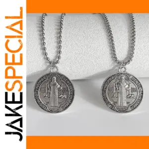 Stainless Steel Saint Benedict Necklace for Women