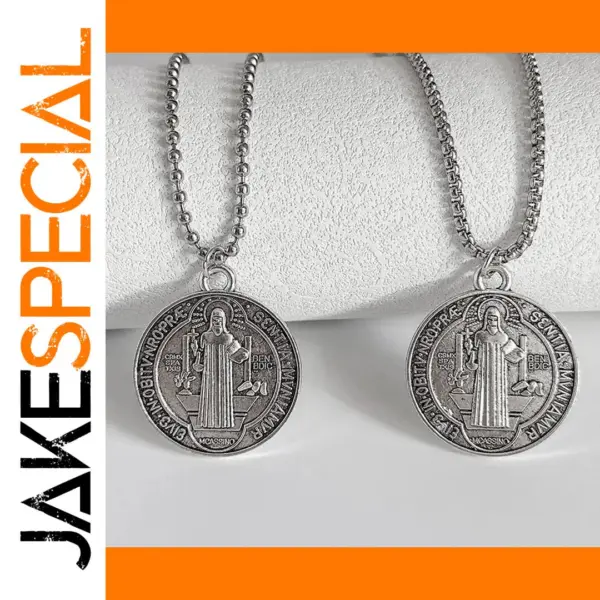 Stainless Steel Saint Benedict Necklace for Women